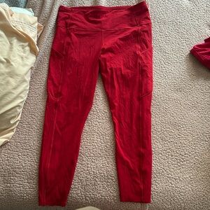 lululemon workout leggings in red
